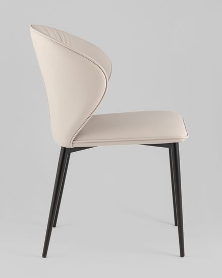 Стул обеденный Deia светло-серая экокожа черные ножки 2 шт.