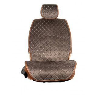 Накидки сидений перед Coolpart MAXIMAL LUX (кт2шт) - JJ-10-CHBG - Алькантара Ромб шокола/шов бежевый