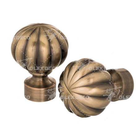 Наконечники "Лотос" d35 мм, цвет антик