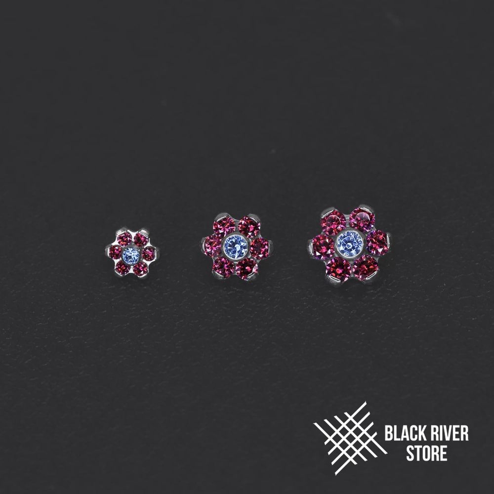 Flower INV Dark Rose &amp; Blue