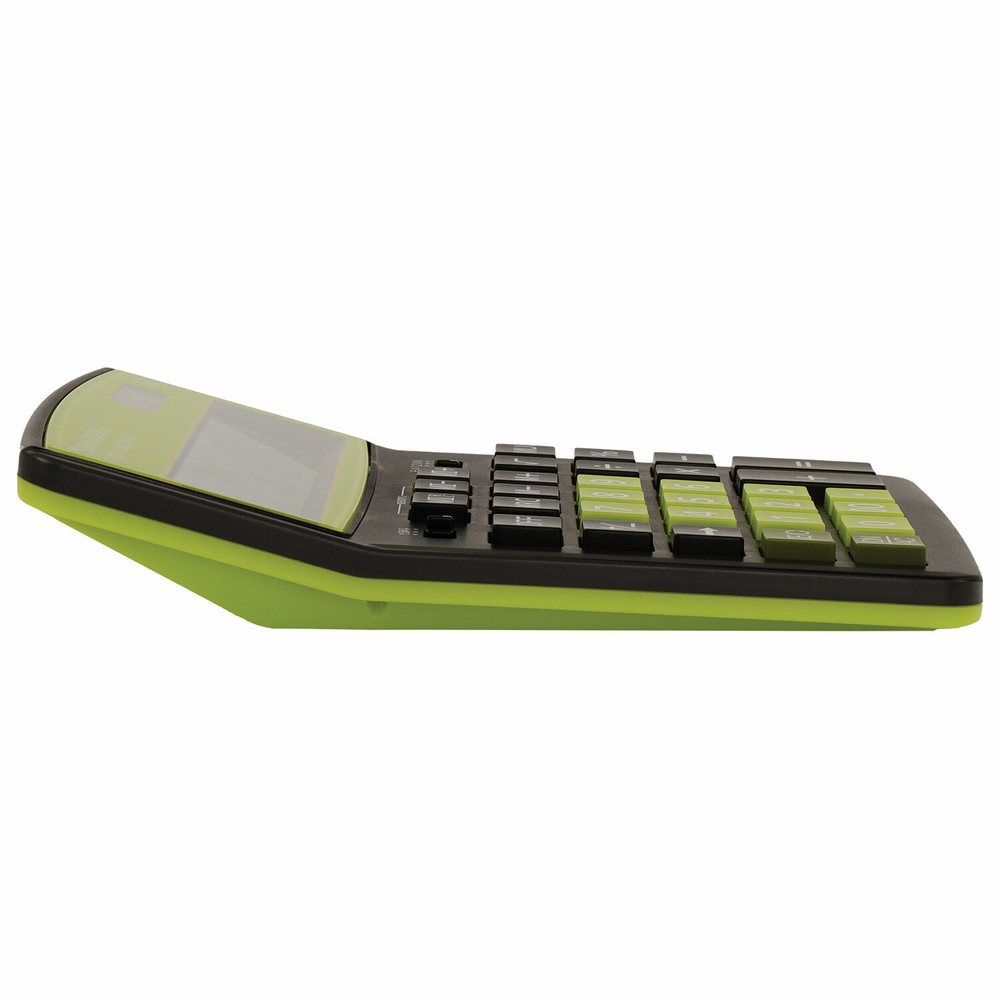 Калькулятор настольный BRAUBERG EXTRA COLOR-12-BKLG (206x155 мм) 12 разрядов двойное питание черно-САЛАТОВЫЙ