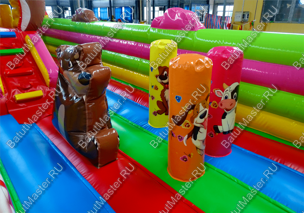 Детский надувной батут-горка "Маша и медведи" 12*9*5 м