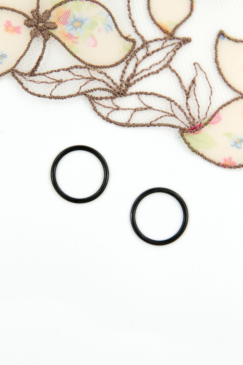 Кольцо, регулятор, крючок для бюстгальтера чёрный 0,6-2 см