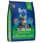 Сухой корм Brit Premium Cat Sterilized Chicken курица 2кг, для кастр.кошек 07.2025
