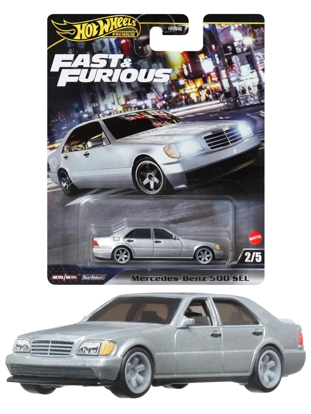 Машинка Хот Вилс Премиум Mercedes Benz 500 SEL HNW46 HRT94
