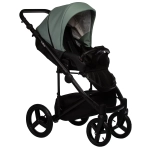 Коляска 2 в 1 Indigo TOUR ECO te 03 (черная кожа+шалфей кожа)
