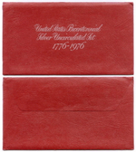 Набор 1, 1/2 и 1/4 доллара 1976 год (S). США. 200-летие Декларации независимости. Серебро. UNC в родной запайке и конверте