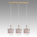 6592/3A MODERNI LN26 405 латунь/серый, металл/текстиль, стекло Подвес E14 3*40W 220V JANE