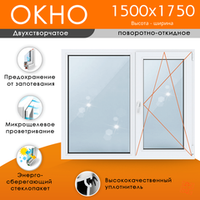 Пластиковое окно 1500 х 1750 ТермА Эко