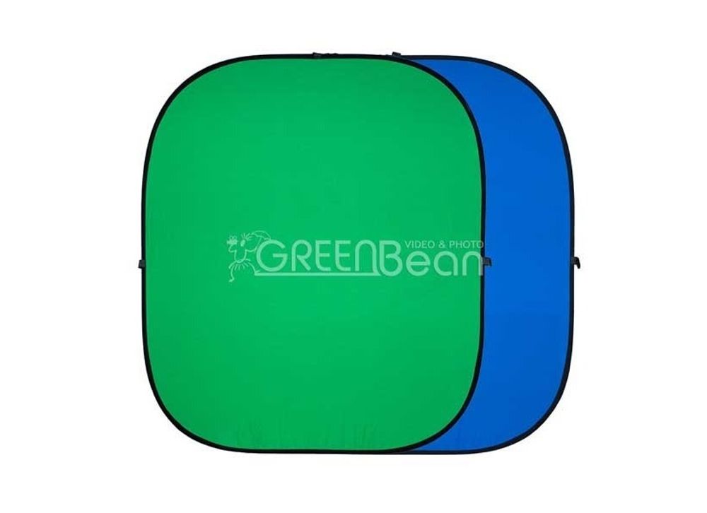 Фон складной GreenBean Twist 240 х 240 B/G хромакей зеленый/синий