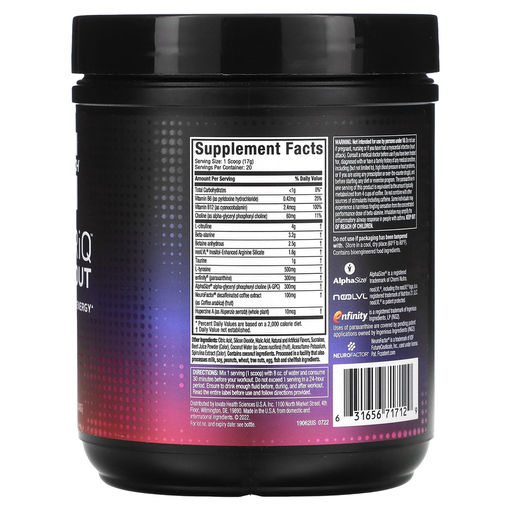 MuscleTech, EuphoriQ Pre-Workout, ледяной конус, 340 г (11,99 унции)