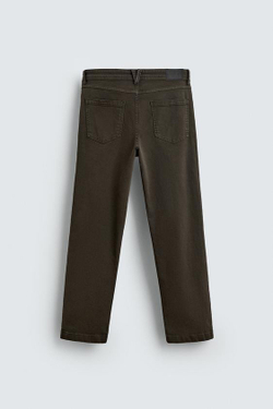 ZARA БРЮКИ STRAIGHT FIT, КОРИЧНЕВЫЙ