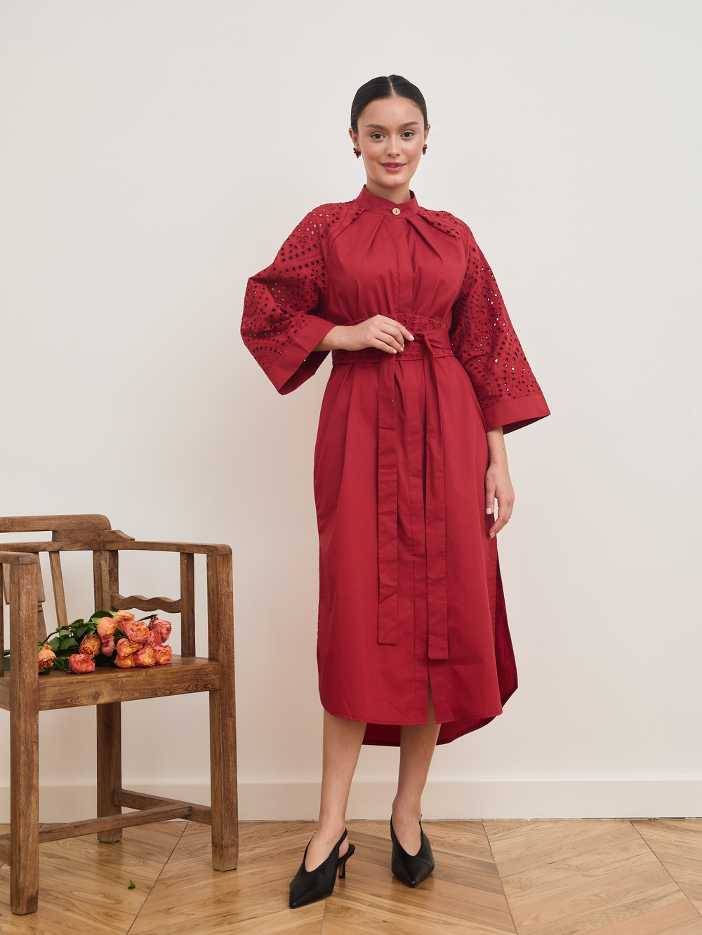 Платье кимоно ажурное