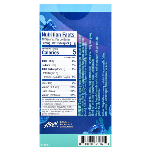 Alani Nu, Energy Sticks, Breezeberry™, 10 пакетиков по 5,6 г (0,2 унции)