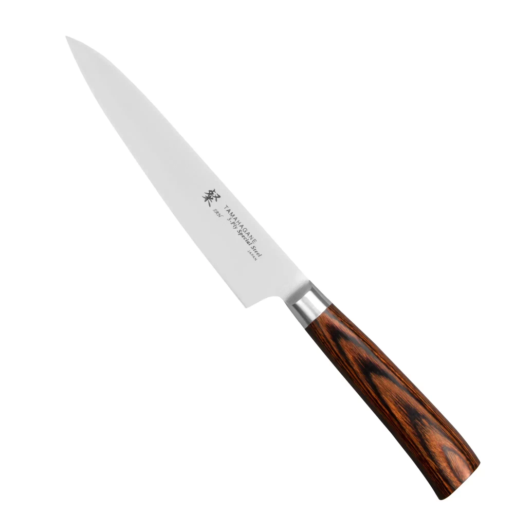 Tamahagane - Нож универсальный SAN Brown 15см / артикул   SN-1107  / GTIN 4906496706074