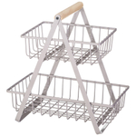 Корзина для фруктов с деревянной ручкой 27,5*17,5*29см