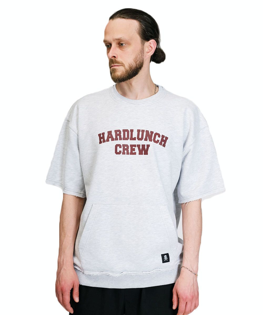 Толстовка Hardlunch Crew с коротким рукавом меланж серая