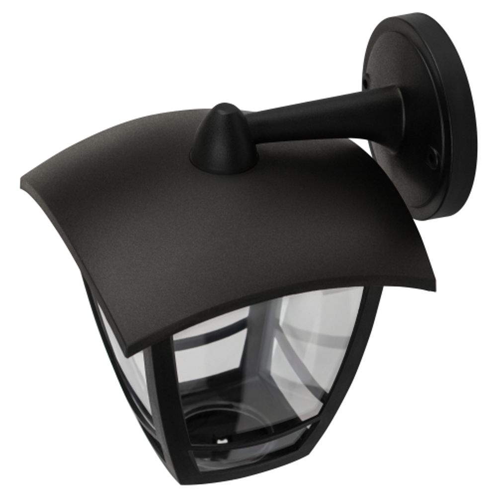 Садово-парковый светильник ЭРА ДБУ 07-8-002 Дели 2 черный 4 гранный настенный IP44 светодиодный 8Вт 3000K | Садово-парковые светильники