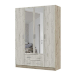 Гармония ШК 602 Шкаф 4х-дверный Дуб крафт серый / Дуб крафт белый