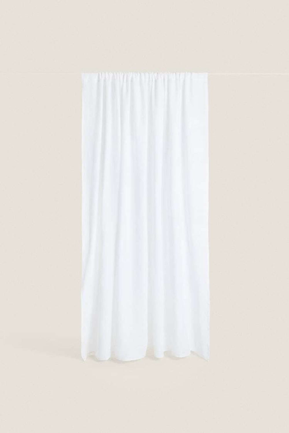 ZARA HOME XL ЛЬНЯНАЯ ЗАНАВЕСКА, БЕЛЫЙ