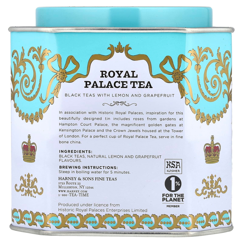 Harney & Sons, Royal Palace Tea, черный чай с лимоном и грейпфрутом, 30 пакетиков, 75 г (2,67 унции)