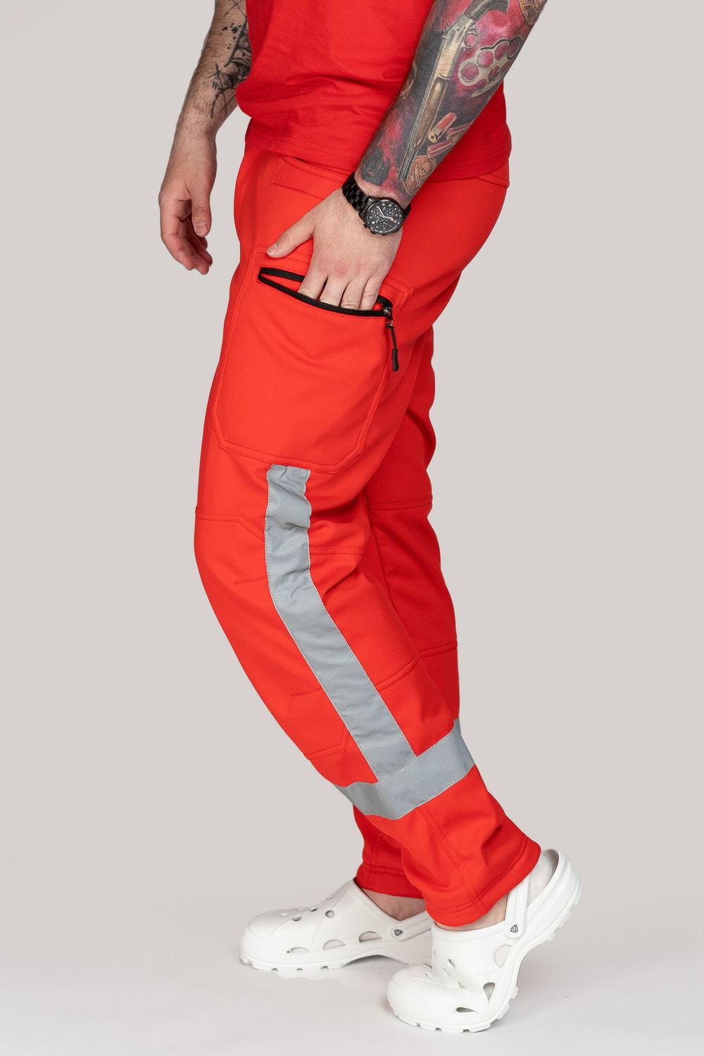 Брюки демисезонные мужская Скорая помощь MedicLine SOFTSHELL красные