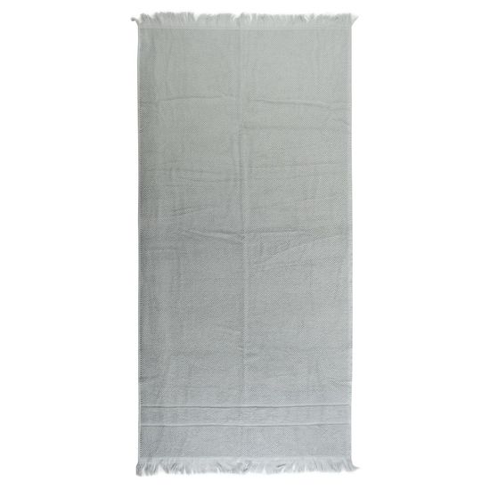 Полотенце банное, с декоративной бахромой. Цвет серый
