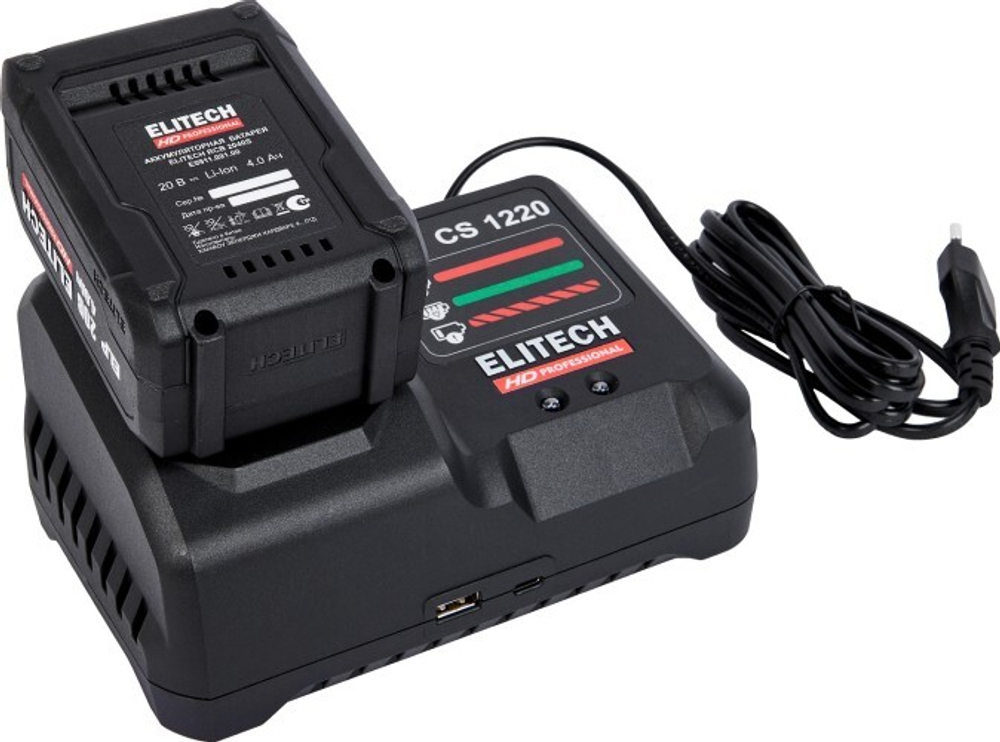 Дрель-шуруповерт аккумуляторная ELITECH CD 20BL2 (E2201.042.01) HD 205727