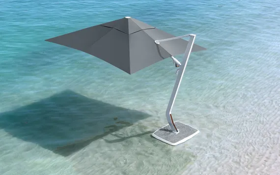 Зонт профессиональный Wing 3х3 м, тик, тортора. База и светильник в комплекте