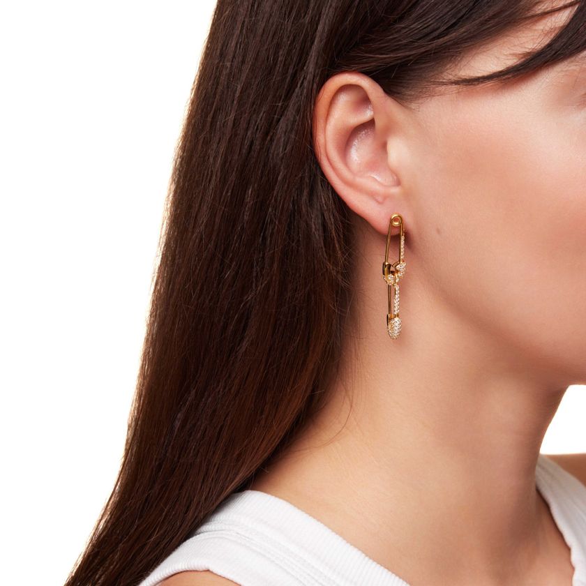 Серьги Сцепленные Булавки – Золото