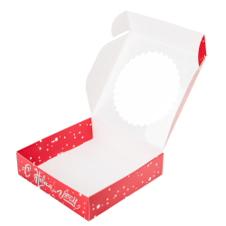 Коробка для печенья "Новогодние чудеса" с окном, 12*12*3 см