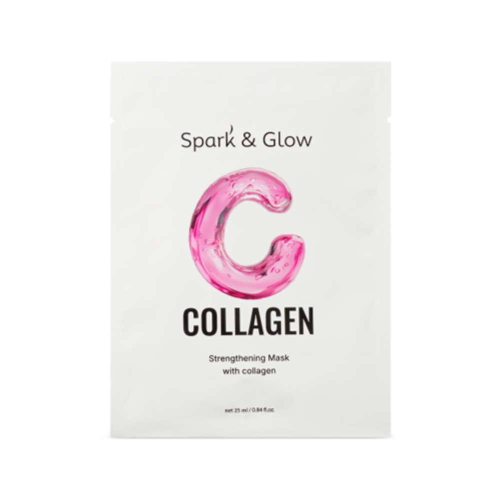 Spark&Glow Маска тканевая для лица с коллагеном - Strengthening mask with collagen, 25мл