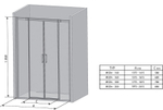 Душевая дверь Ravak Matrix MSD4-180 0WKY0100Z1 профиль Белый стекло Transparent