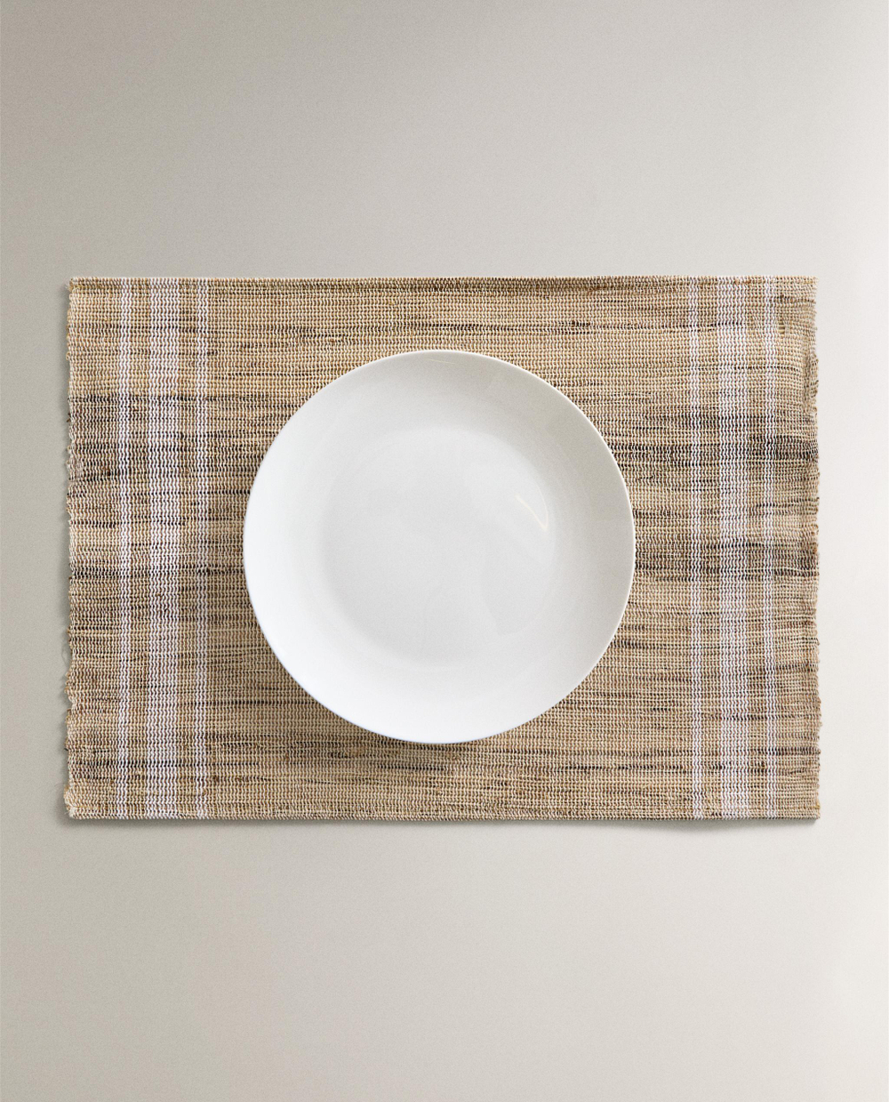 Zara Home сервировочная салфетка из рами, узор в полоску, 50 35 см