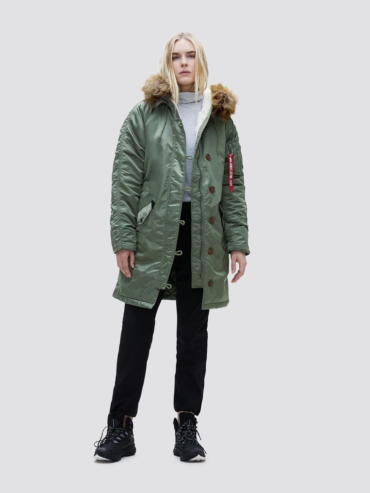 Парка Alpha Industries Elyse Sage Green (зеленая)