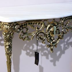 Bello De Bronze Консоль Креденсия Дос Тампош с 2-мя столешницами из мрамора