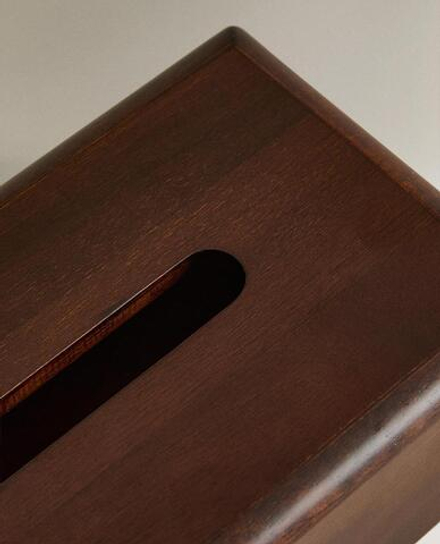 ZARA HOME ДЕРЕВЯННАЯ КОРОБКА ДЛЯ САЛФЕТОК, СВЕТЛО-БЕЖЕВЫЙ