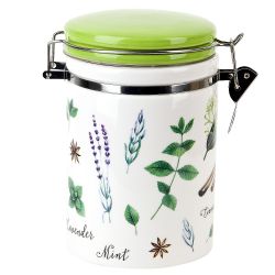 Банка для сыпучих продуктов (клипс) " " 15*10*16см. v=800мл. (керамика)