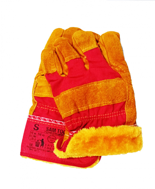 Перчатки монтажные утепленные с искусственным желтым мехом (р. 10,5 / XL, длинный ворс) Samtools