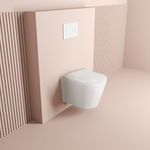 Инсталляция пневматическая с подвесным унитазом CULTO TOR V30 черный. Панель смыва черная. Система смыва Торнадо