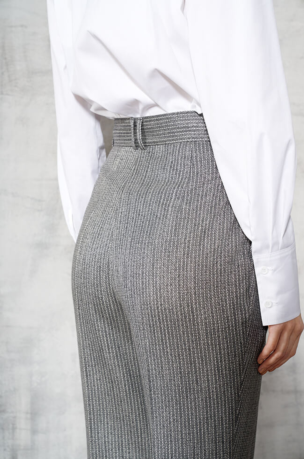 3854 Брюки женские (серый жаккард)