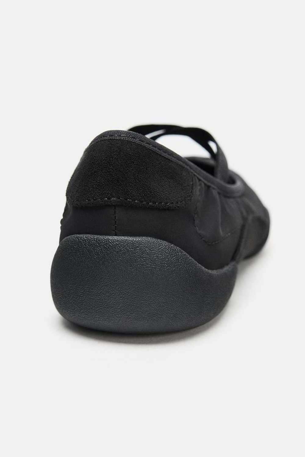 ZARA БАЛЕТКИ В СПОРТИВНОМ СТИЛЕ С ЭЛАСТИЧНЫМИ РЕМЕШКАМИ, ЧЕРНЫЙ