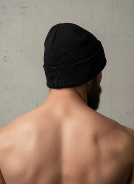 Шапка чёрная LEGENDA с красной руной вышивкой Тейваз