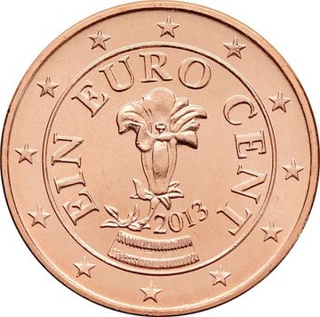 1 евроцент 2013 Австрия (1 euro cent)