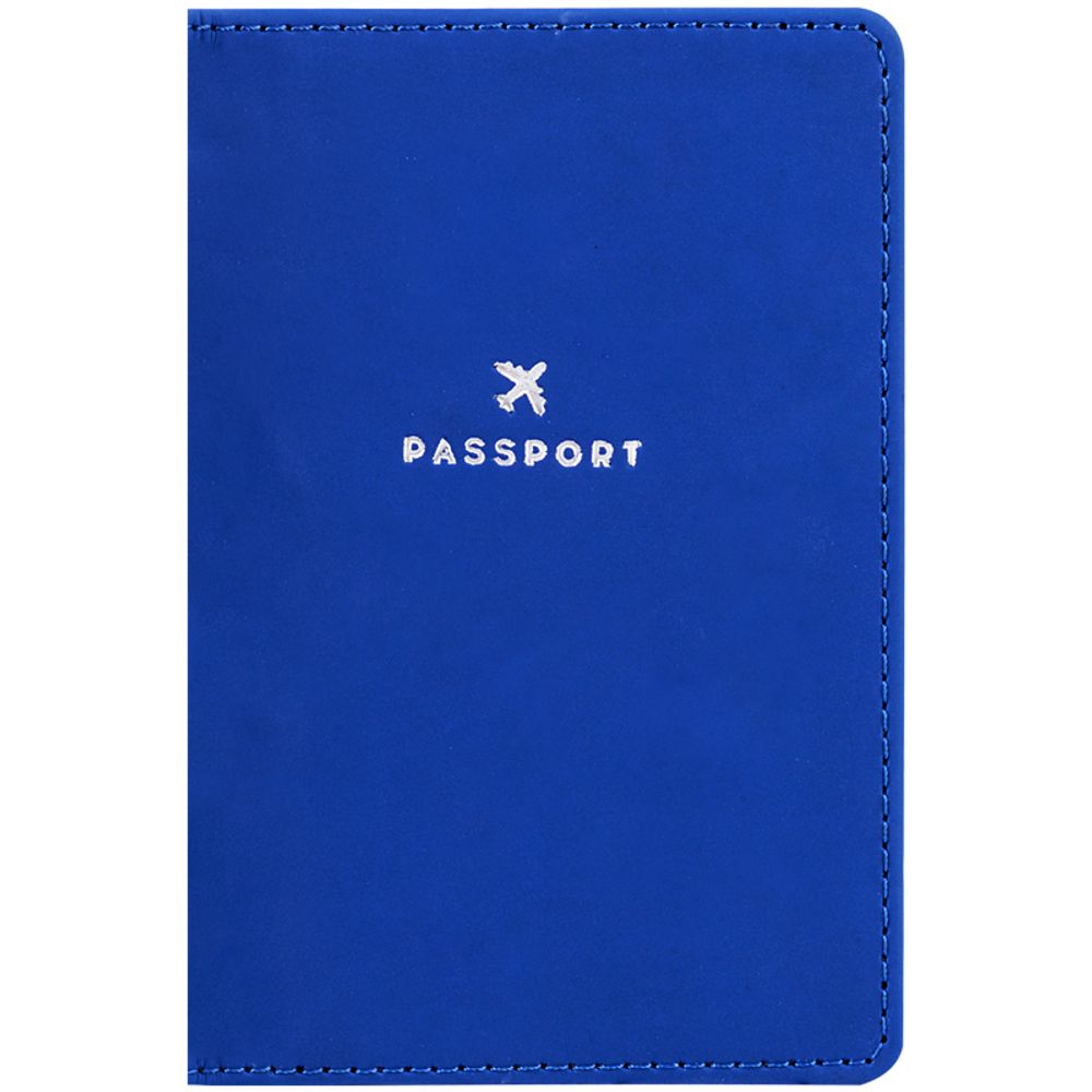 Обложка для паспорта OfficeSpace &quot;Journey&quot;, иск. кожа софт-тач, синий, тиснение фольгой