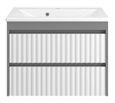Тумба под раковину Brevita Balaton 75 подвесная (белая, серая)