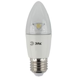 Лампа светодиодная ЭРА STD LED B35-7W-827-E27-Clear 7Вт свеча теплый белый свет E27/Е27 | Лампы cветодиодные Свеча (B/C)
