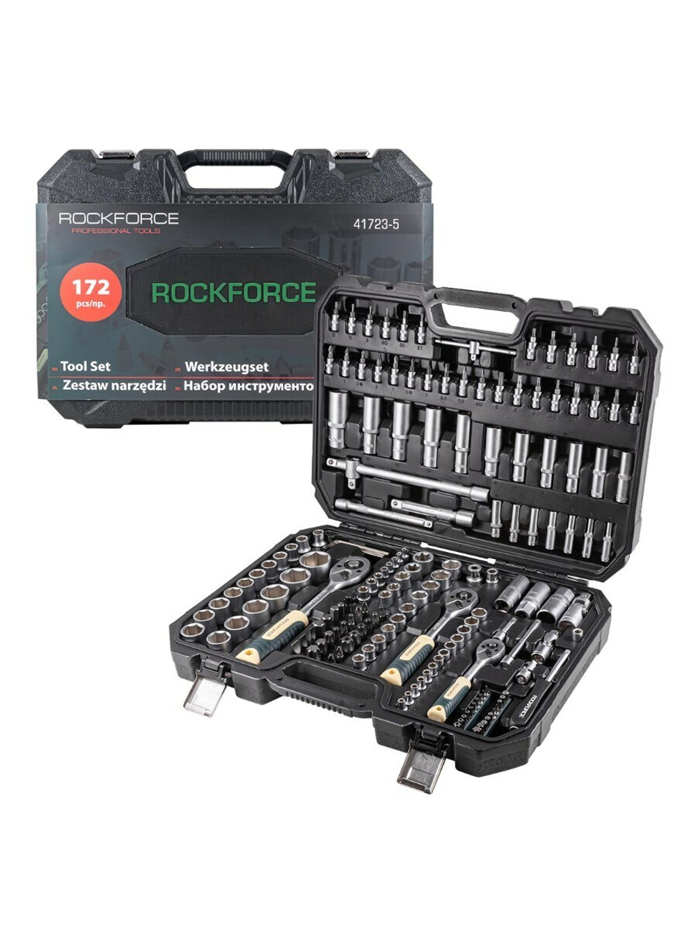 Набор инструментов 172пр. 1/4'', 3/8'', 1/2''(6гр.)(4-32мм) RockForce##Rock FORCE RF-41723-5