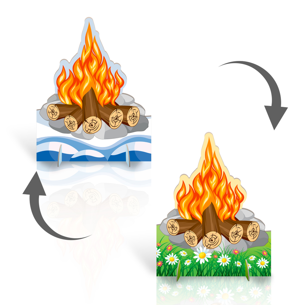 Напольная двусторонняя декорация Костёр зима-лето 164000575
