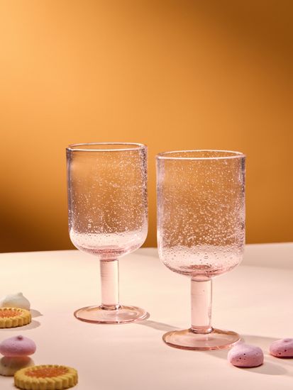 Набор бокалов для вина flowi, 410 мл, розовые, 2 шт.